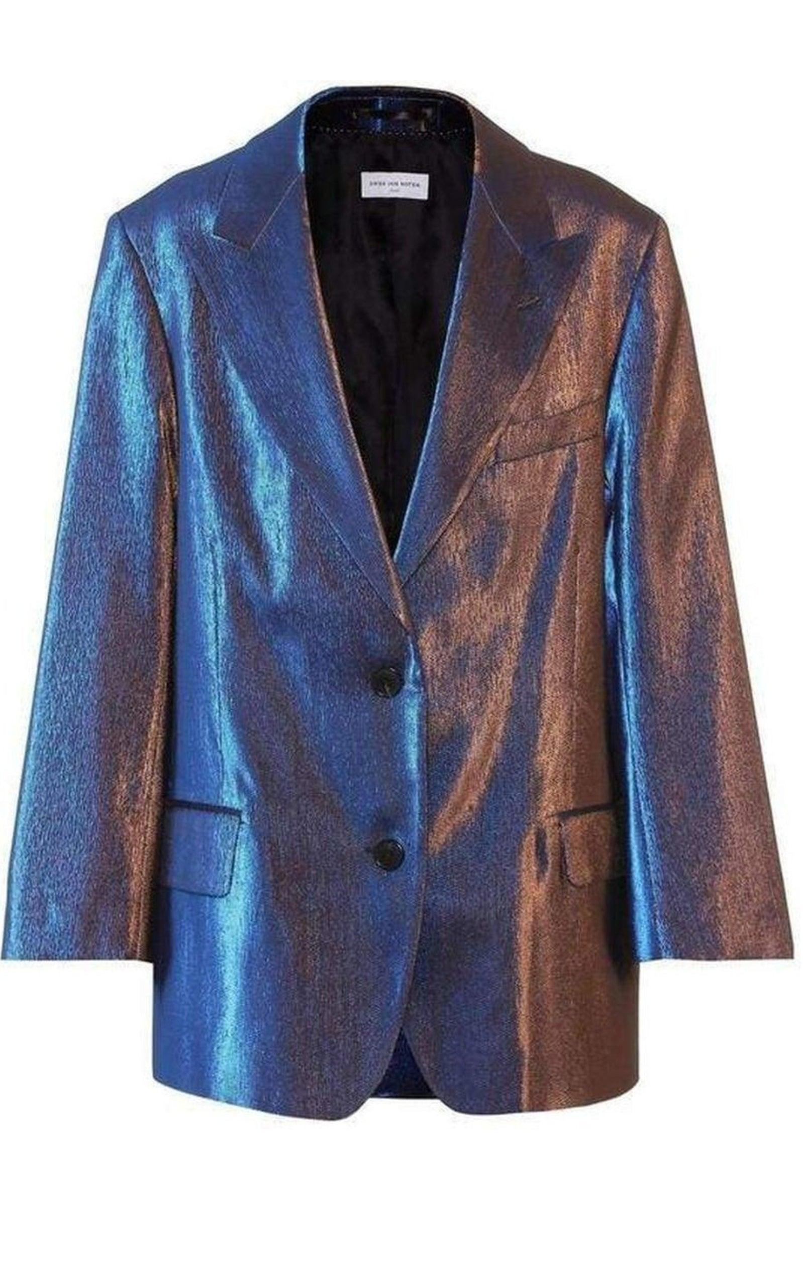 Two-Tone Lamé Blazer Dries Van Noten