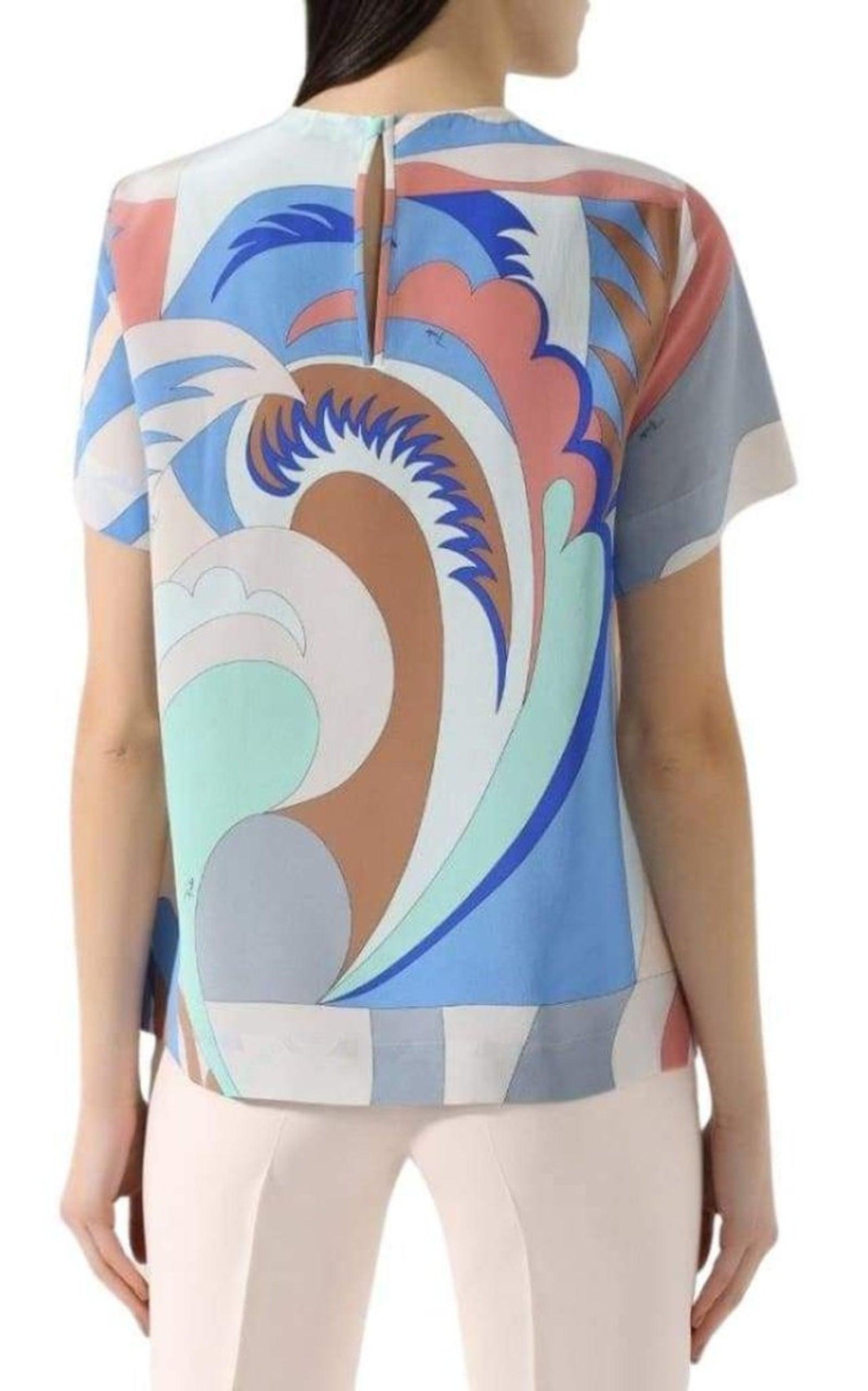 Emilio Pucci Acapulco Print Silk-Twill Top