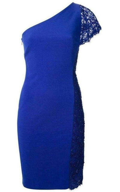 Cobalt Blue One Shoulder Silk Blend Dress Emilio Pucci