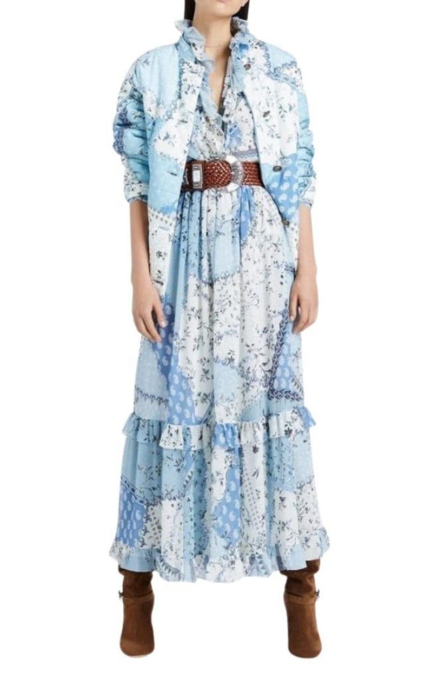 Chio Ruffled Floral-Print Silk-Chiffon Dress Etro