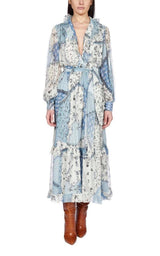 Chio Ruffled Floral-Print Silk-Chiffon Dress Etro