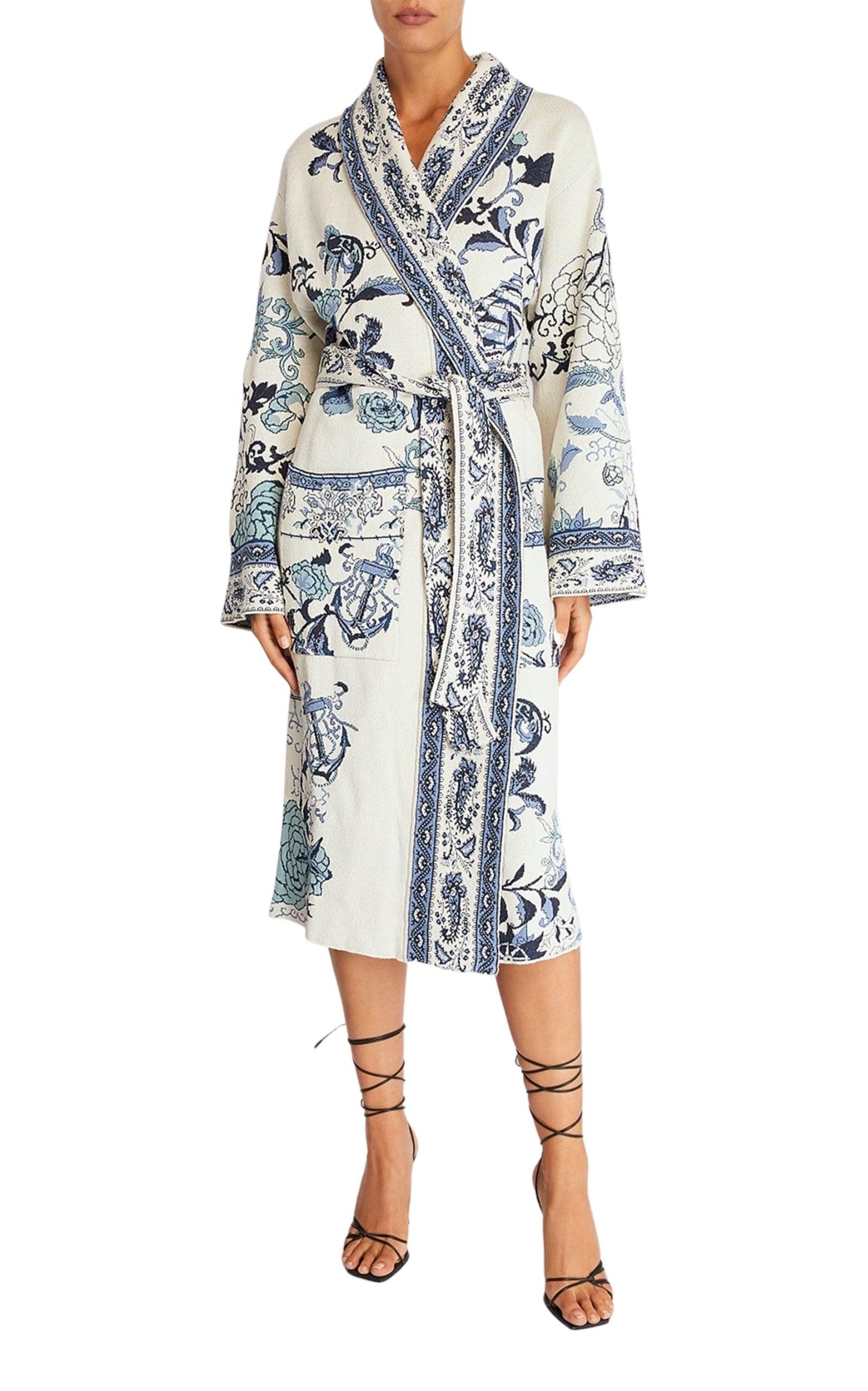 Floral Print Wrap Coat Etro