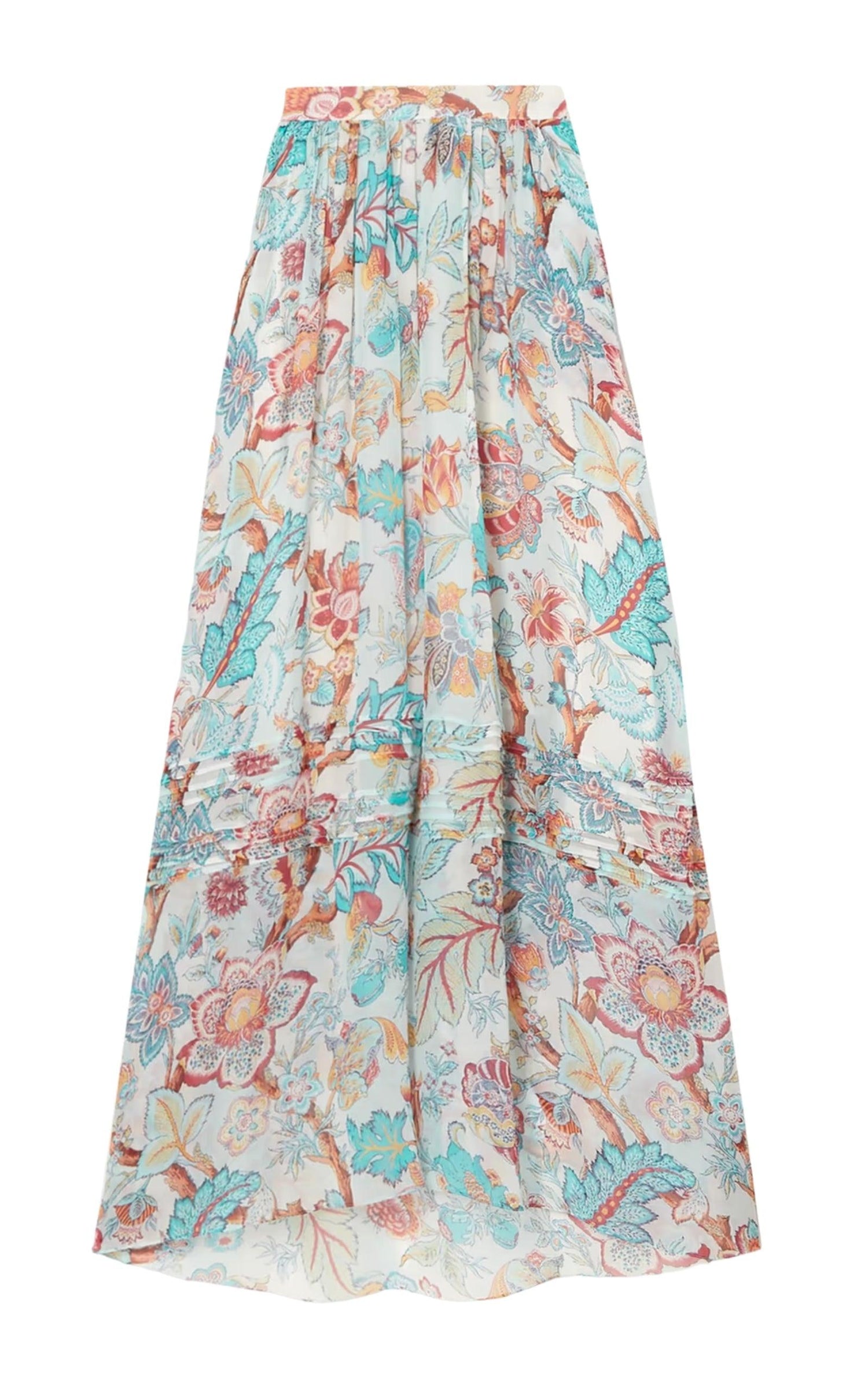 Pleated Floral Print Maxi Skirt Etro