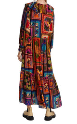 Patchwork Tapestry Ankle Maxi Dress Farm Rio