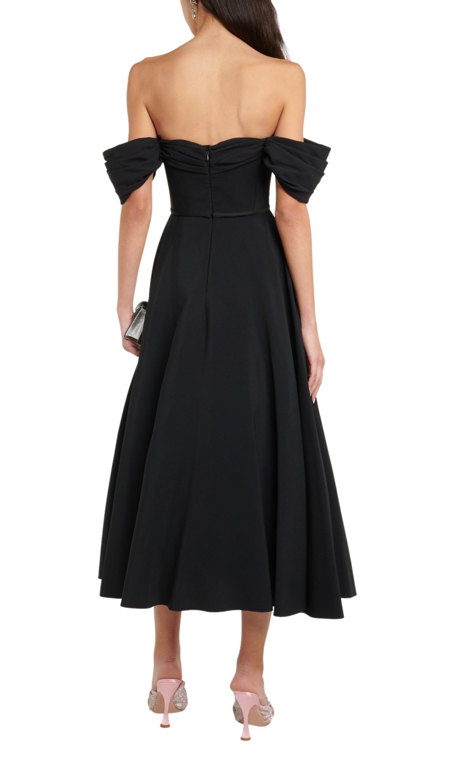 Off-shoulder Flared Midi Dress Giambattista Valli