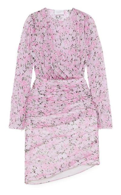 Ruched Floral-print Silk-chiffon Mini Dress Giambattista Valli