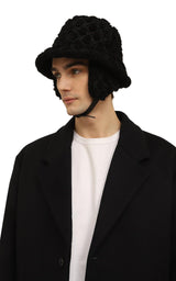 Black Curly Gg Eco Fur Hat With Ear Flaps Gucci