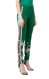 Embroidered Jersey Stirrup Leggings Gucci