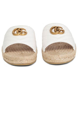 Gg Logo Quilted Leather Espadrilles Gucci