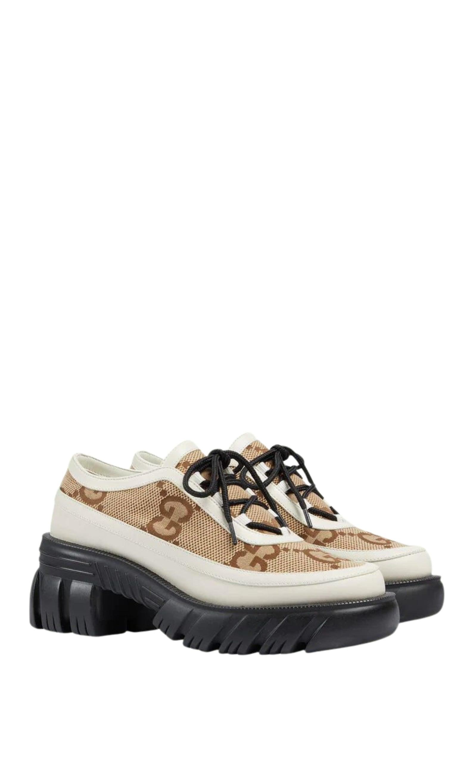 GG Panelled Lace-up Shoes Gucci