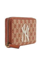 GG Zip Around Wallet with New York Yankees Patch Gucci