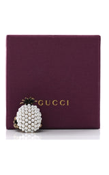 Gold Pearl Pineapple Ring Gucci