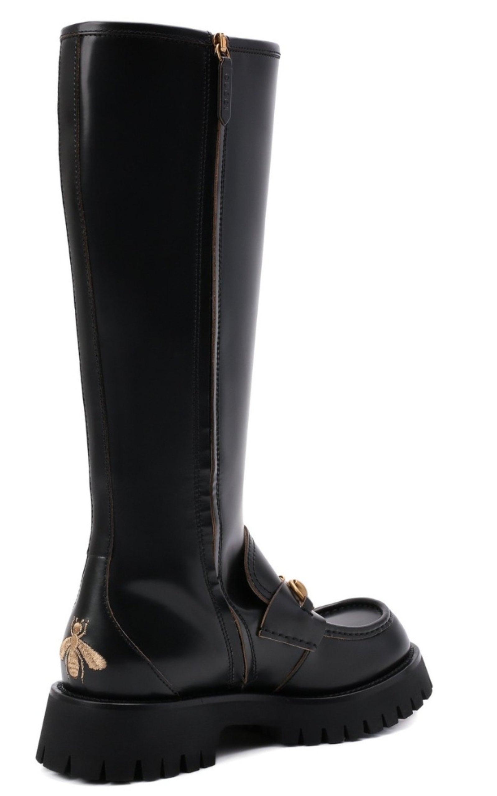 Horsebit Detail Knee-high Boots Gucci