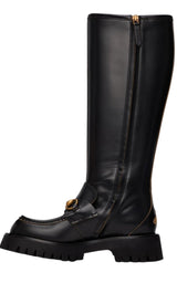 Horsebit Detail Knee-high Boots Gucci