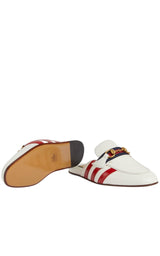 Horsebit x Adidas Leather Slipper in White Gucci