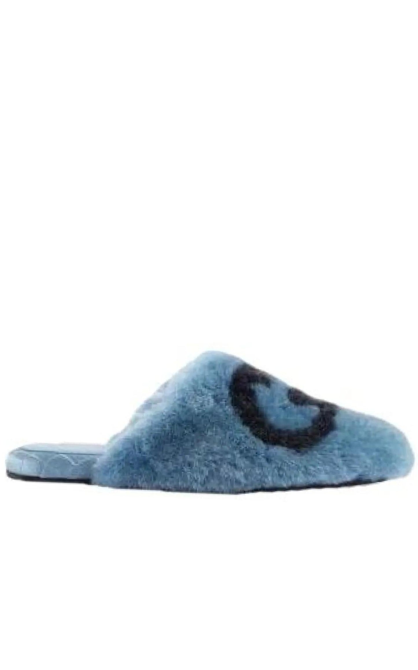 Interlocking G Faux Fur Slippers in Blue Gucci