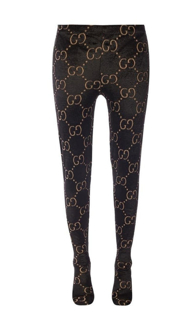 Jacquard Logo Wool Tights Gucci