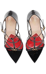 Jerry Patent Leather Cage Sandals Gucci