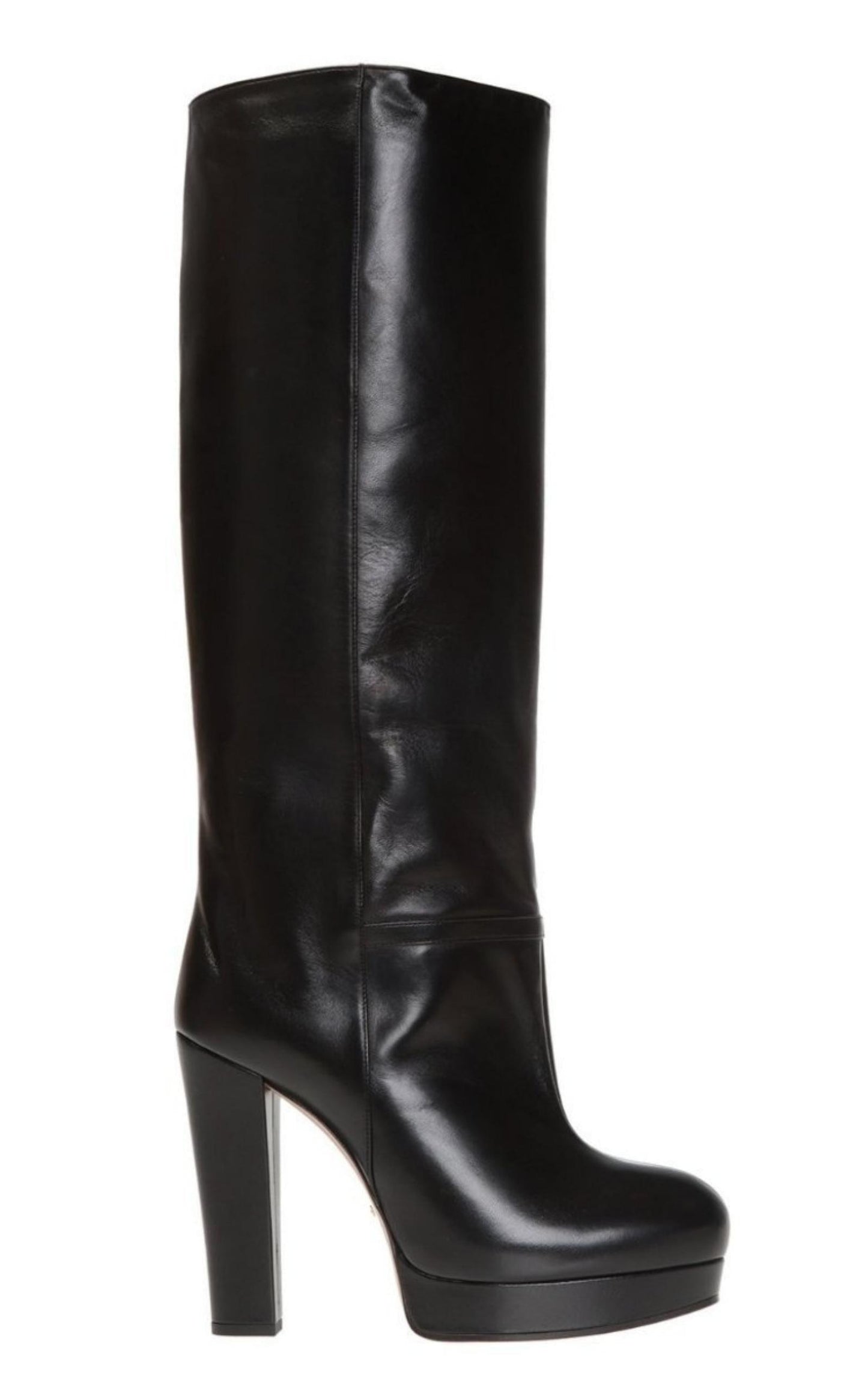 Leather Platform Knee High Boots Gucci