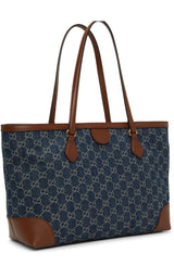 Gucci Ophidia GG Denim Medium Shopping Tote