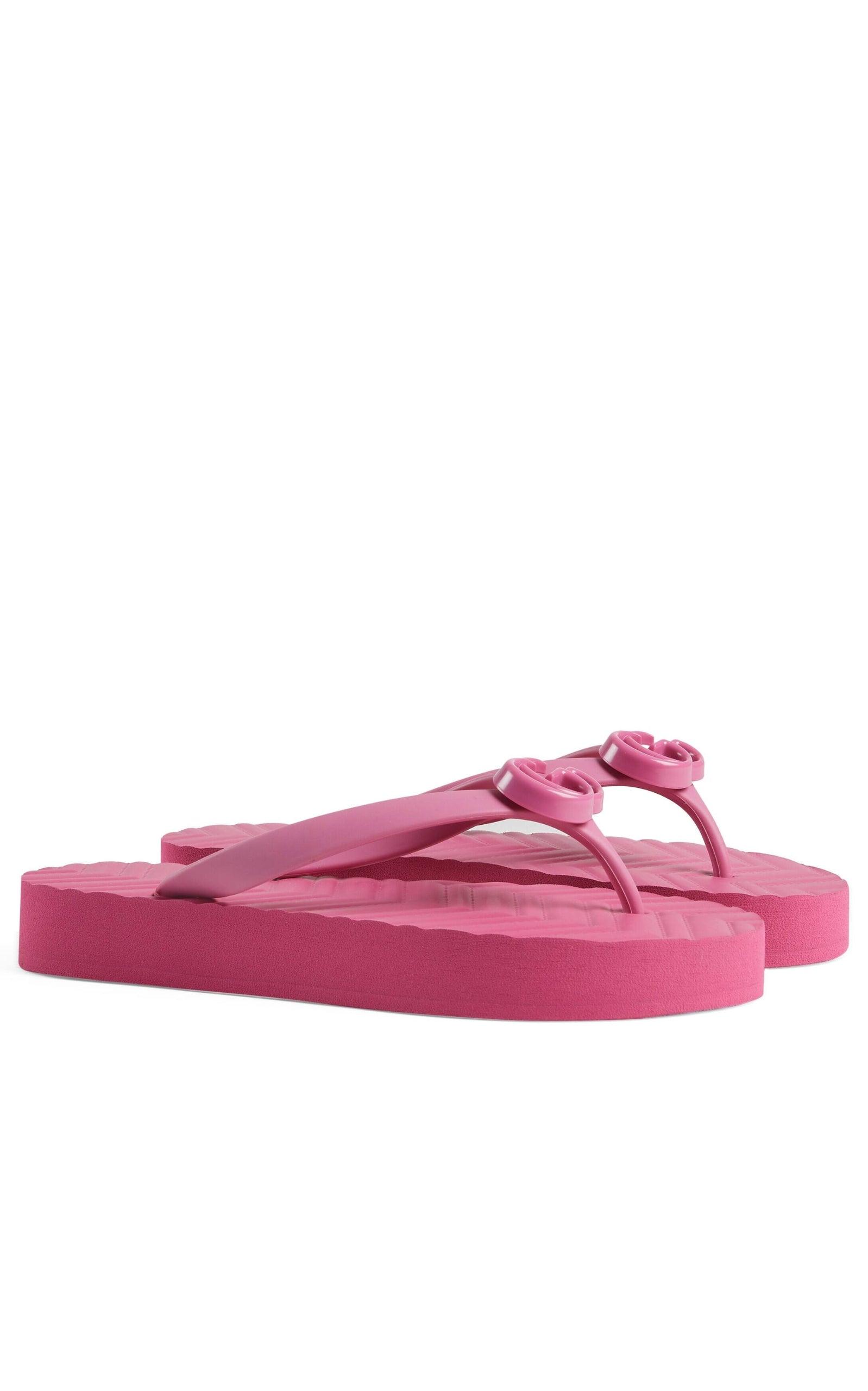 Pascar GG Platform Flip Flop In Pink Gucci