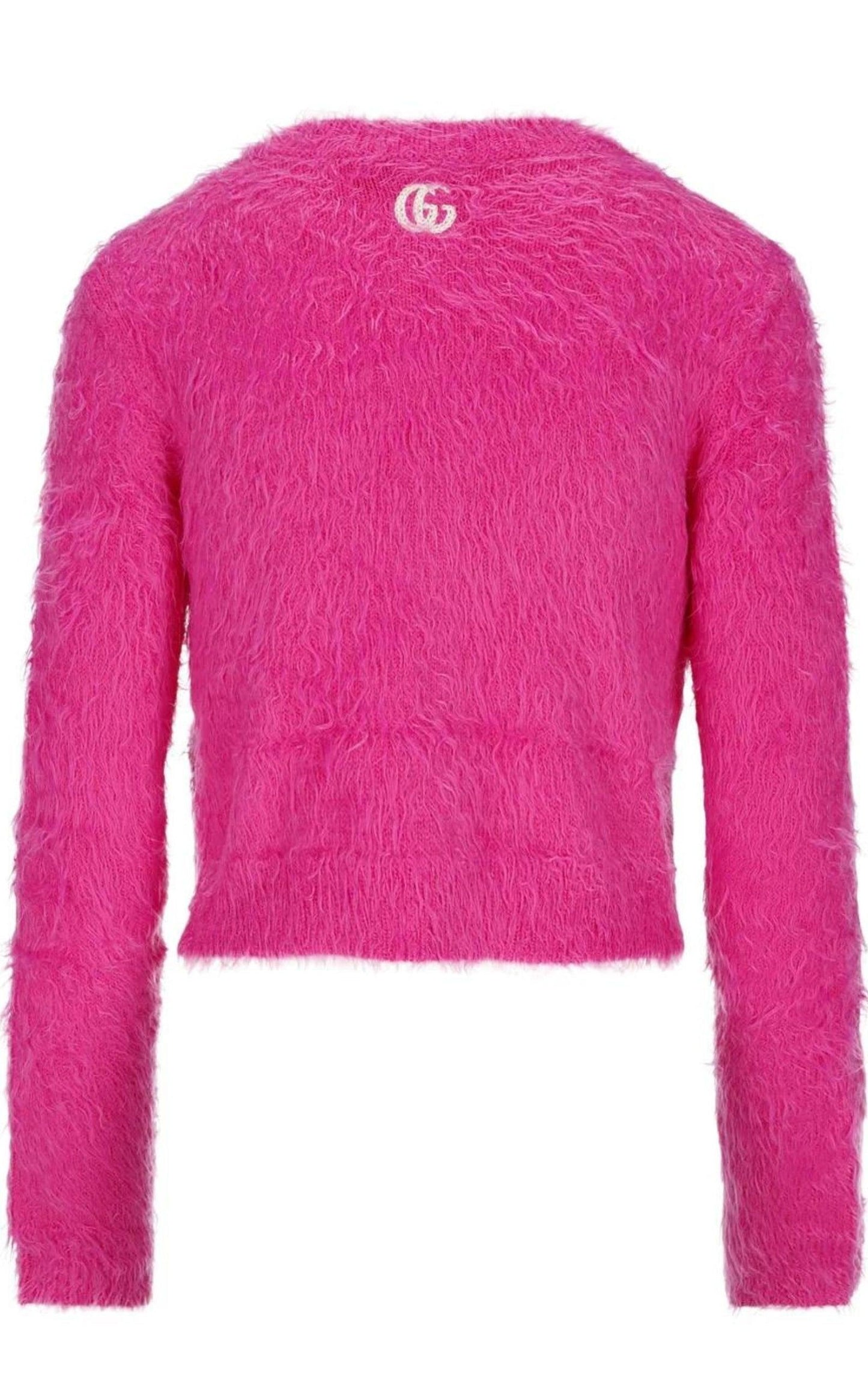 Pink Brushed Wool Cardigan Gucci