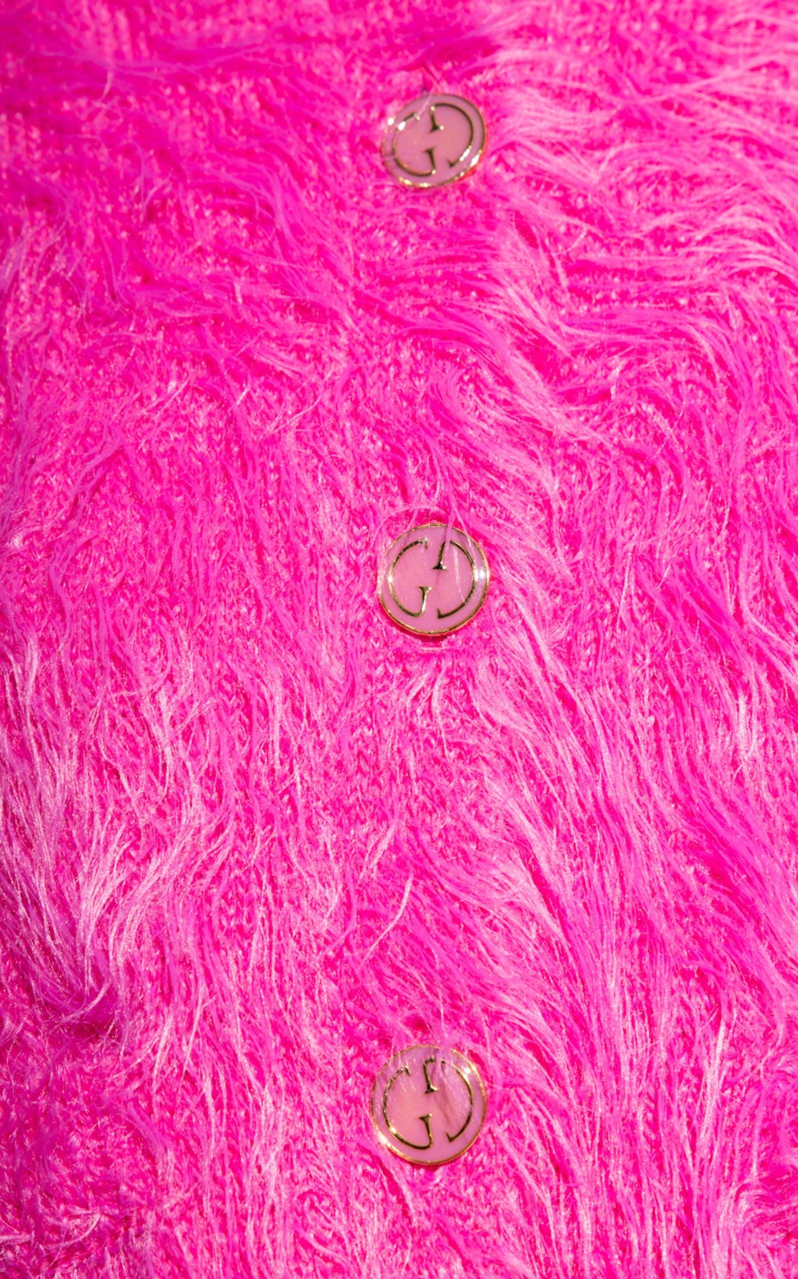 Pink Brushed Wool Cardigan Gucci