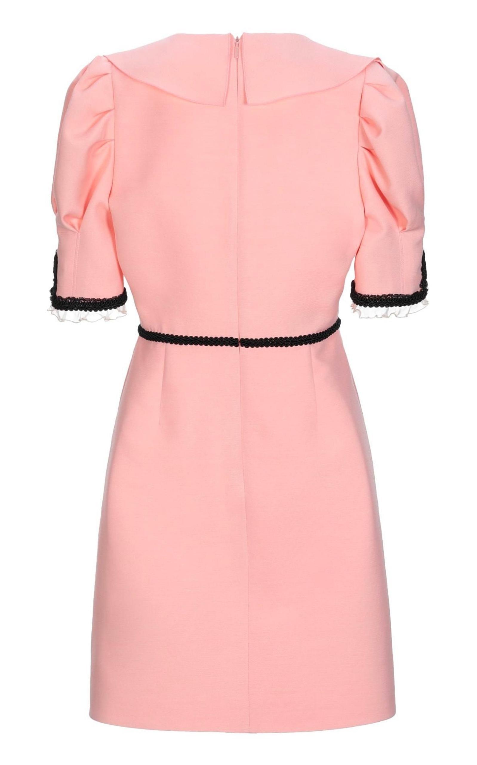 Pink Crepe Silk Wool Cocktail Dress Gucci