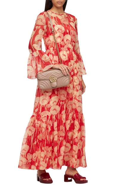 Poppy Silk Organza Maxi Dress Gucci