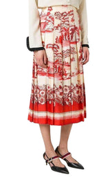 Porcelain Garden Print Midi Skirt Gucci