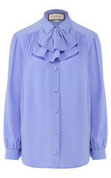 Ruffle-neck Silk Blouse Gucci