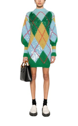 Gucci Sequinned Argyle Jumper Dress - Runway Catalog
