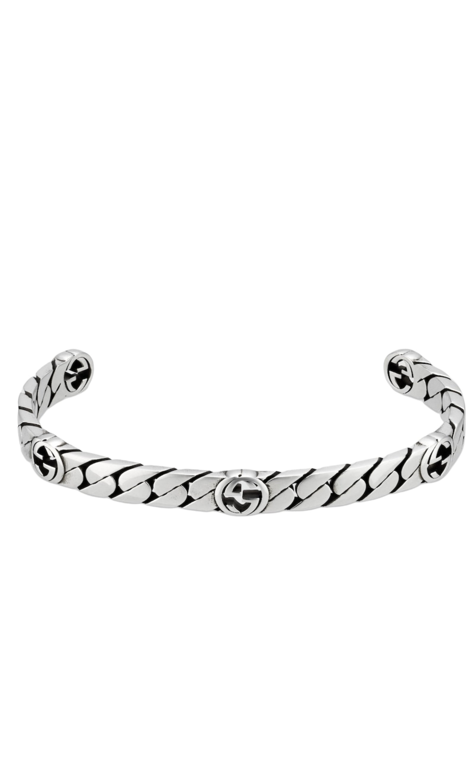 Sterling Silver Interlocking G Cuff Bracelet Gucci