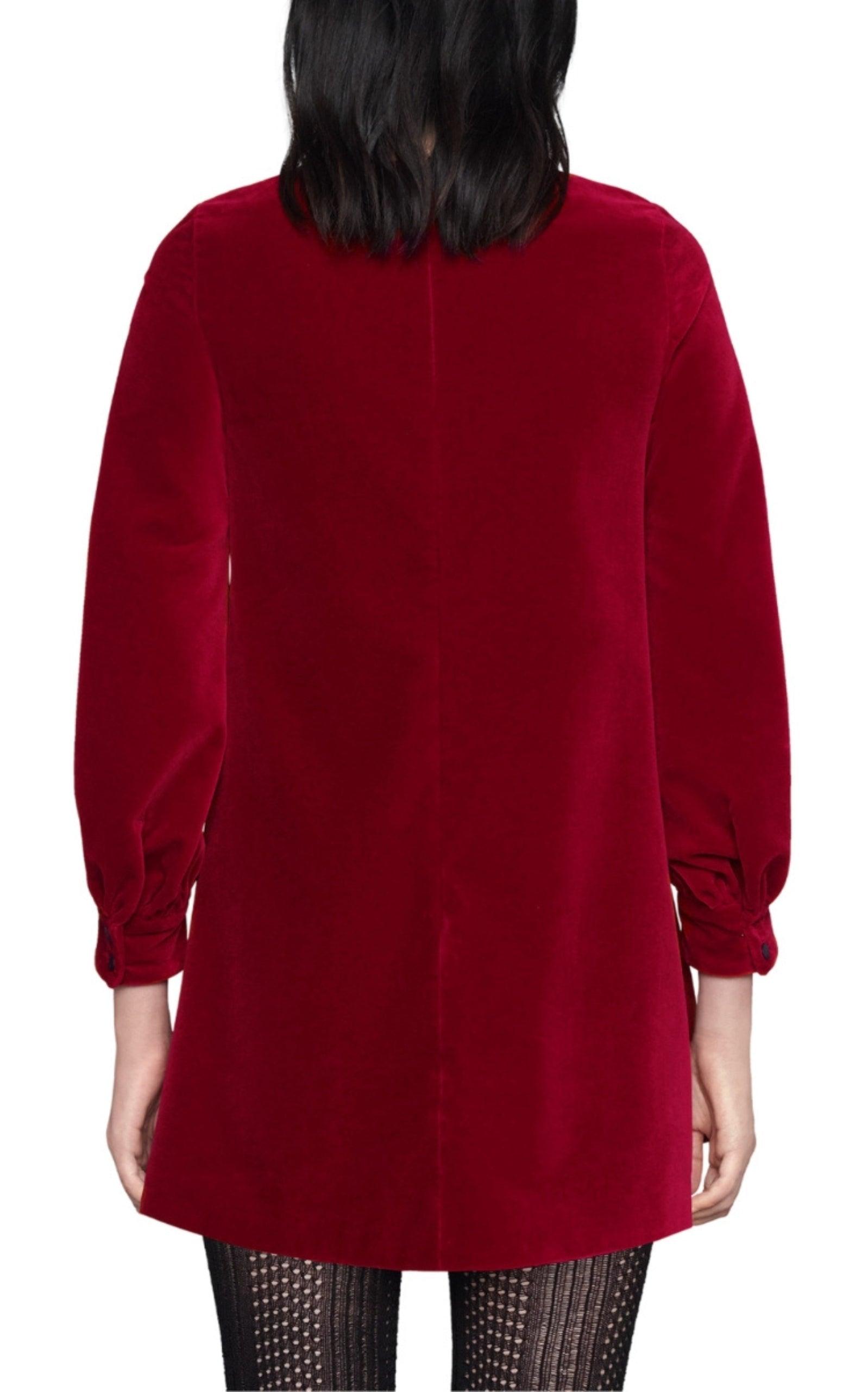 Stretch Cotton-Velvet Mini Dress Gucci