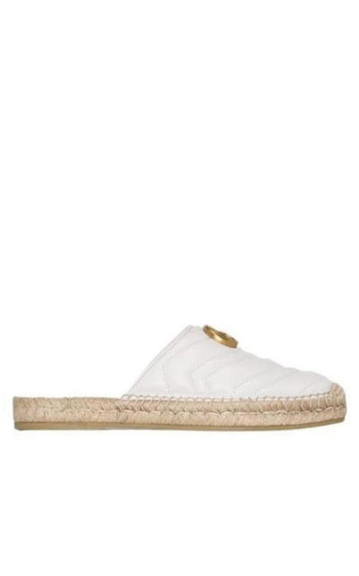 White Pilar Leather Espadrilles Gucci