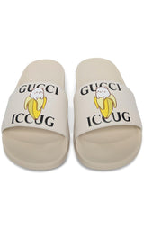 X Bananya Logo-print Open-toe Slides Gucci