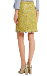 Yellow Brocade Jacquard Mini Skirt Gucci