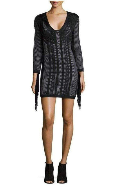 Doutzen Plaited Chevron Fringe Dress Herve Leger