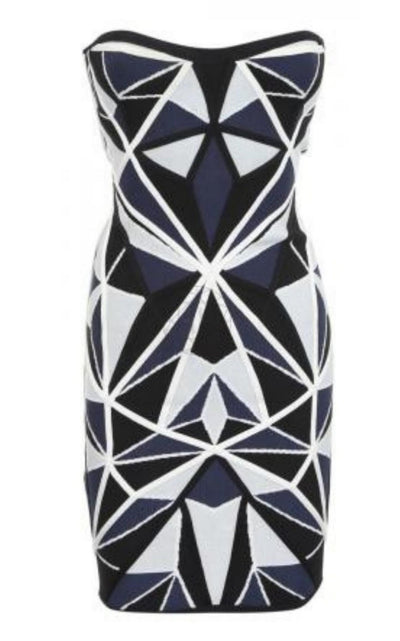 Jamari Geometric Patchwork Jacquard Dress Herve Leger