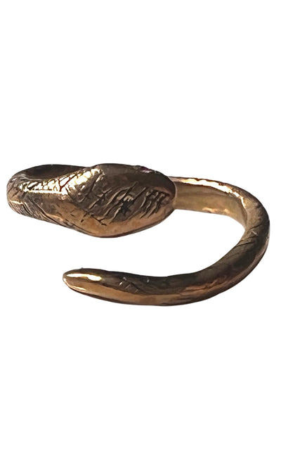 Ruby Snake Ring Bronze Adjustable J Dauphin