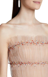 Strapless Ruched Tulle Midi Cocktail Dress Jason Wu