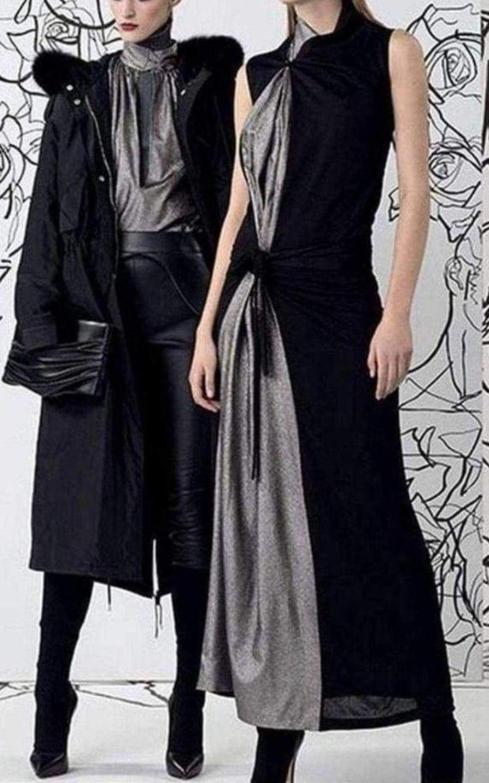 Black Metallic Maxi Dress Jean Paul Gaultier