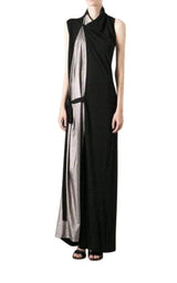 Black Metallic Maxi Dress Jean Paul Gaultier