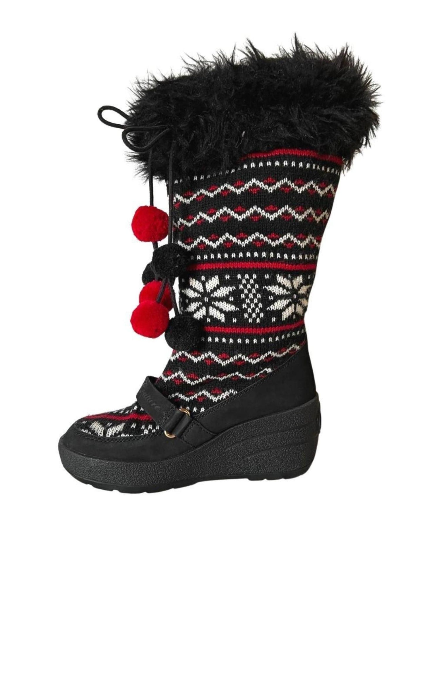 Red Black White Tall Snow Boots Juicy Couture