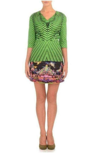 Cloud Print Quilted Cotton Mini Skirt Manish Arora