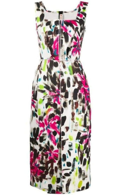 Paintbrush Print Cotton Dress Marni