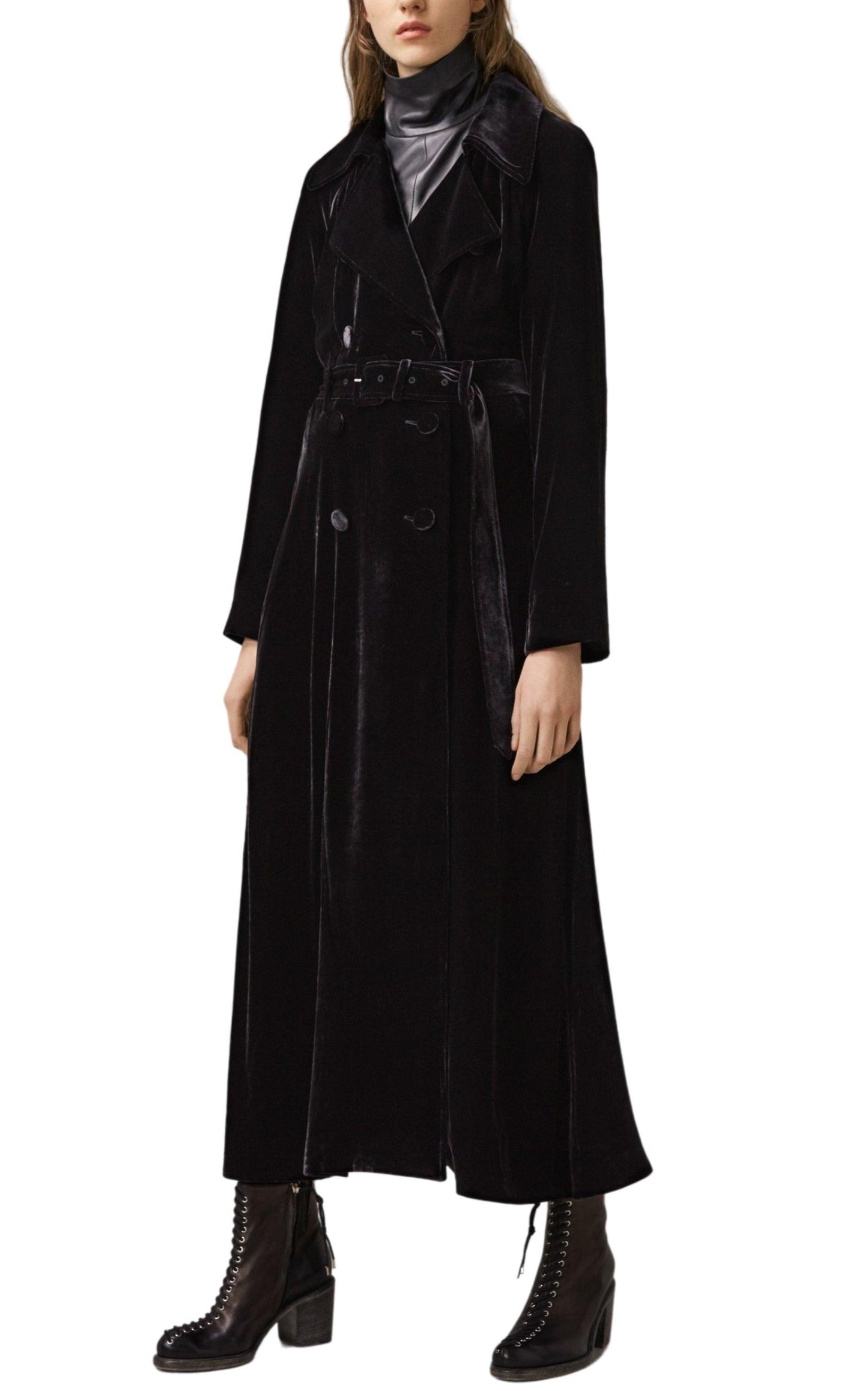 Black Silk Blend Velvet Trench Coat McQ - Alexander McQueen