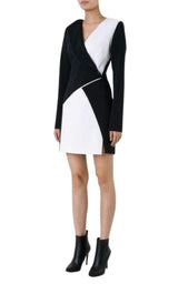 Bonded Monocrome Crepe Dress Mugler