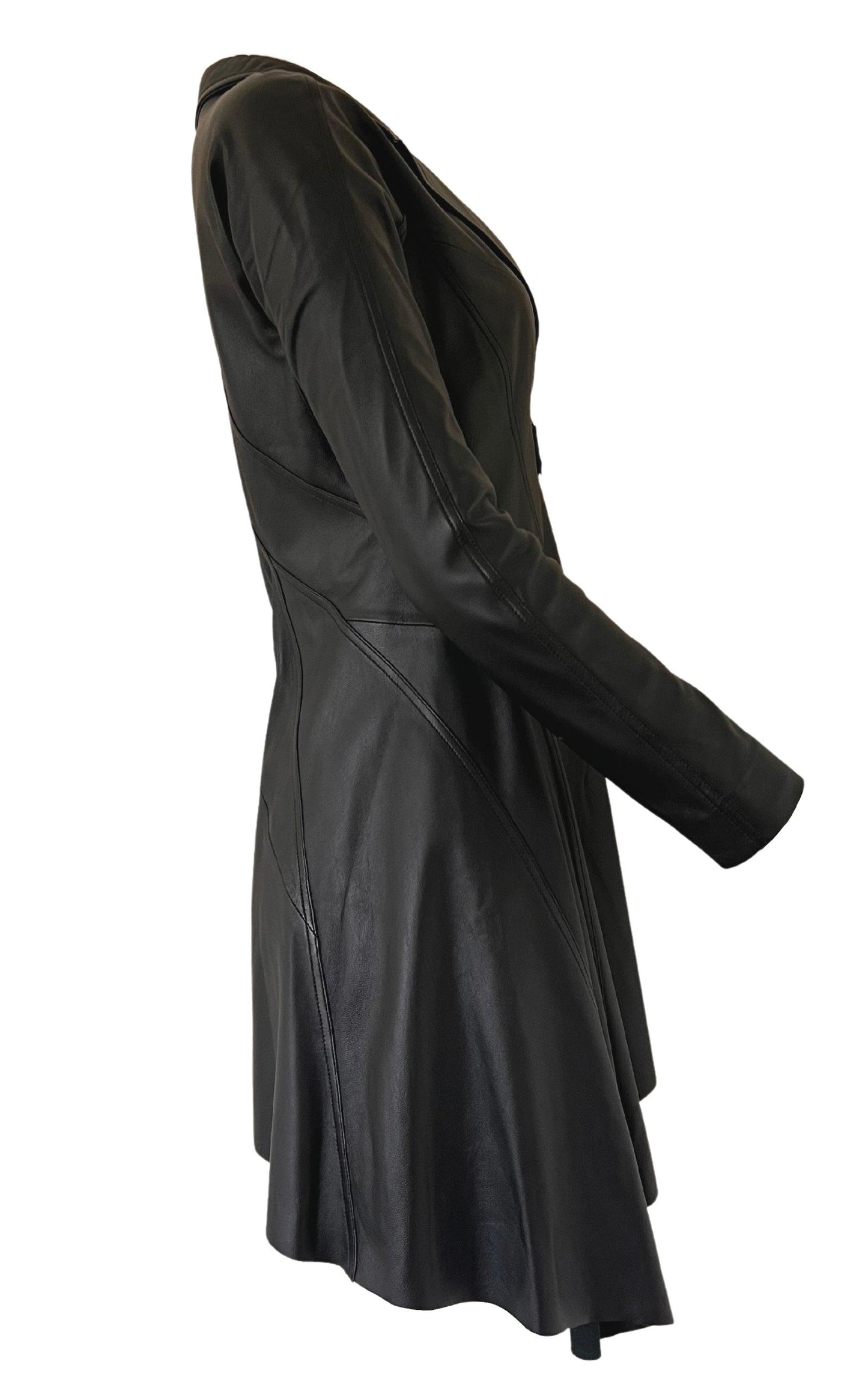 Runway Leather Dress Zip Closure Mugler