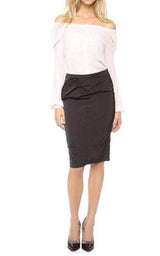 Black Lace Lined Pencil Skirt Nina Ricci